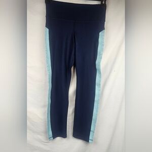 Under Armour Compression Leggings Women's Blue Logo Sz‎ M Athleisure Jogging
